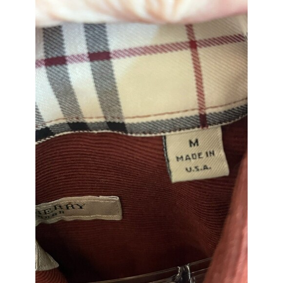 Burberry London Brown Corduroy Oxford Button Down Nova Check Cuffs, Women’s SZ M - Picture 10 of 10